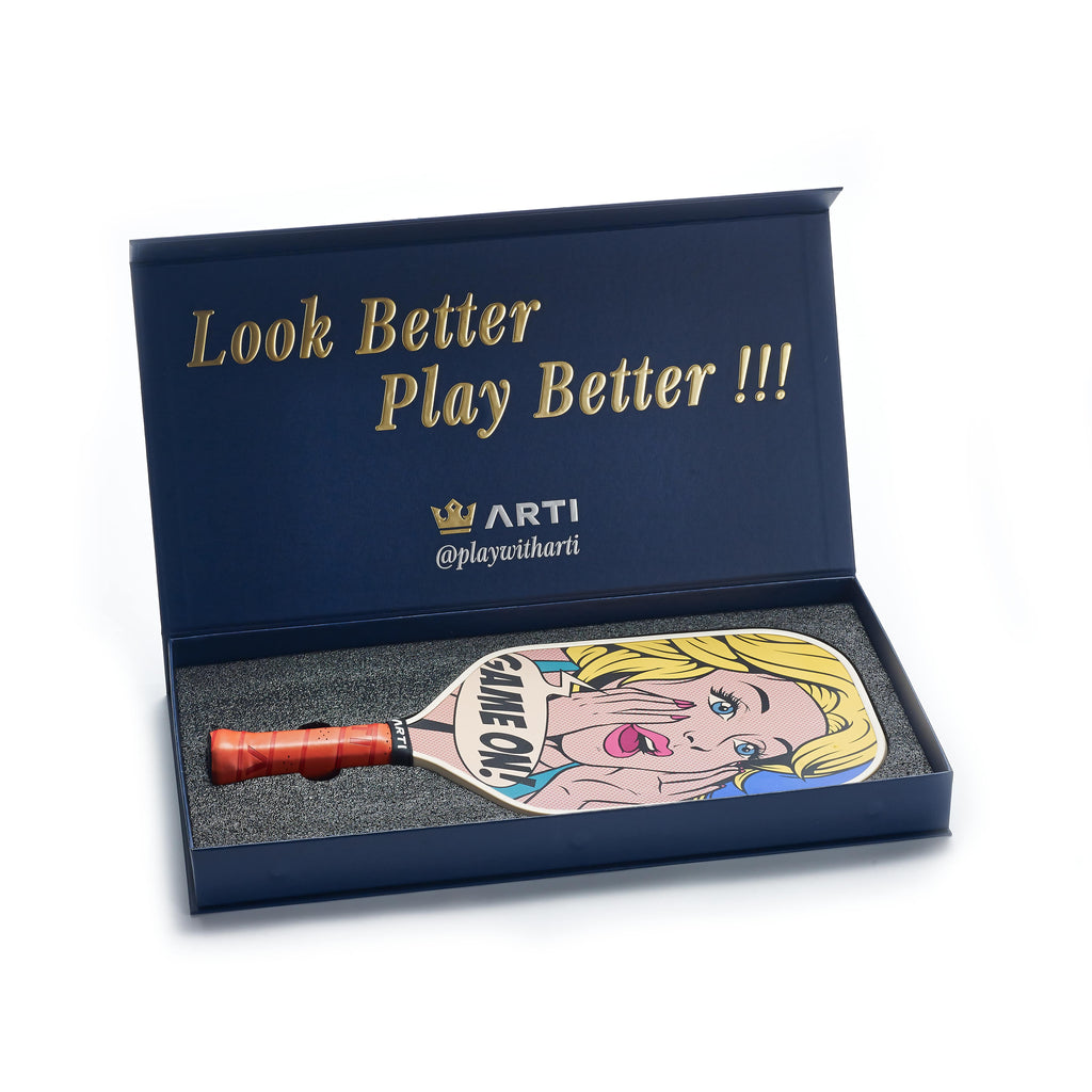 ARTI 16mm Carbon Fiber Kristen&Kristy "GAME ON" Pickleball Paddle
