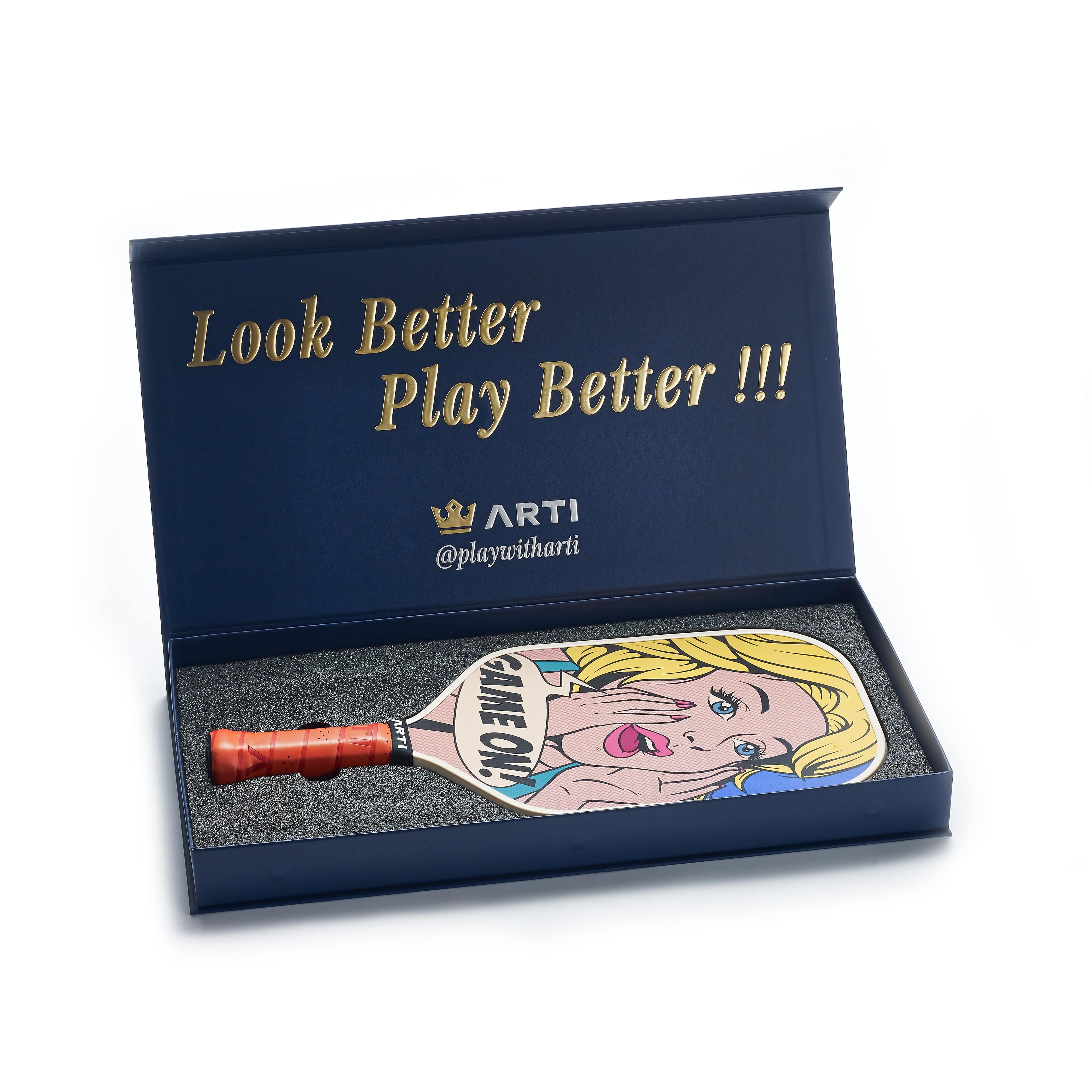 ARTI 16mm Carbon Fiber Kristen&Kristy "GAME ON" Pickleball Paddle