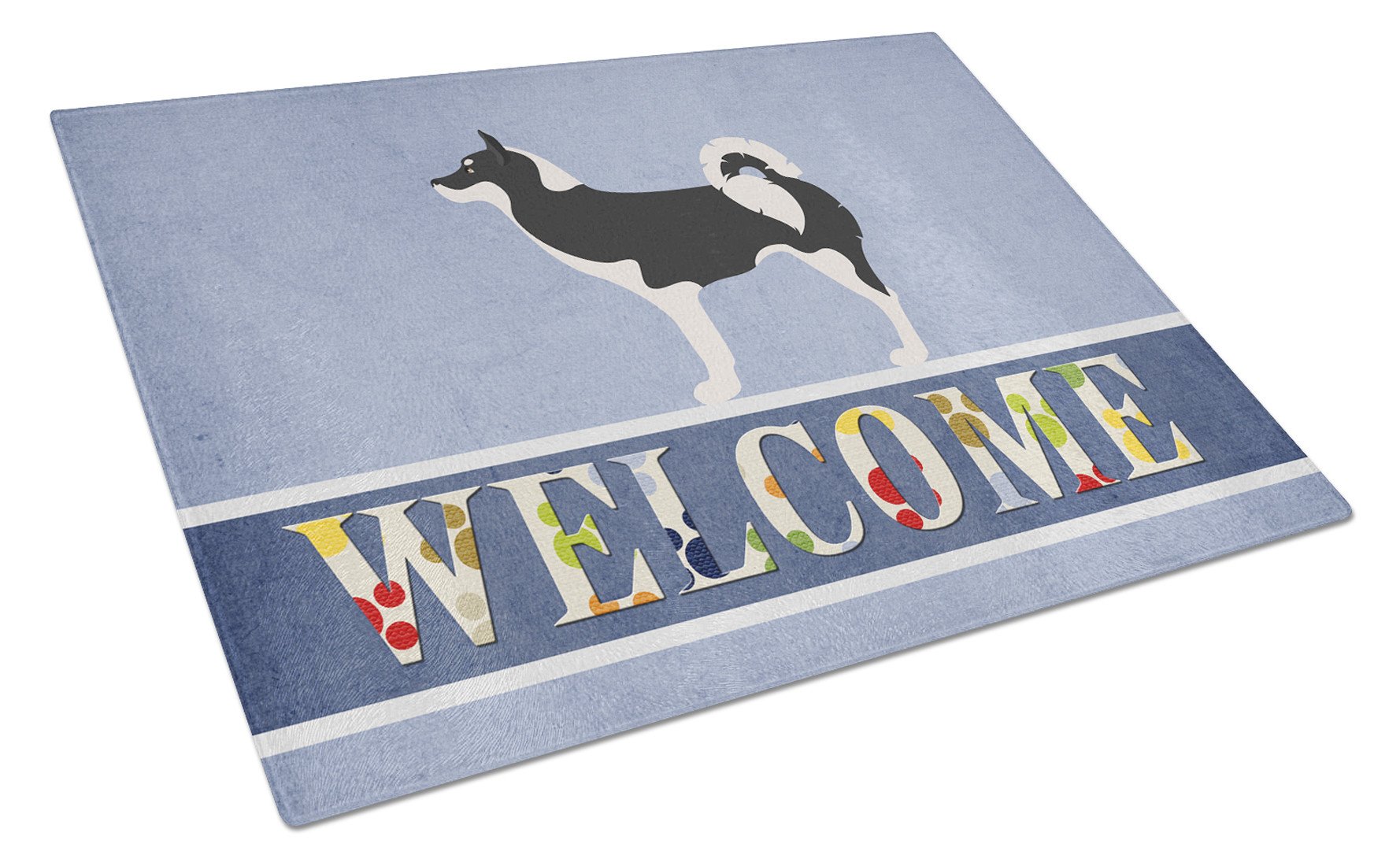 Greenland Dog Welcome Glass Cutting Boards – Durable, Decorative Kitchen Art Large BB8338LCB