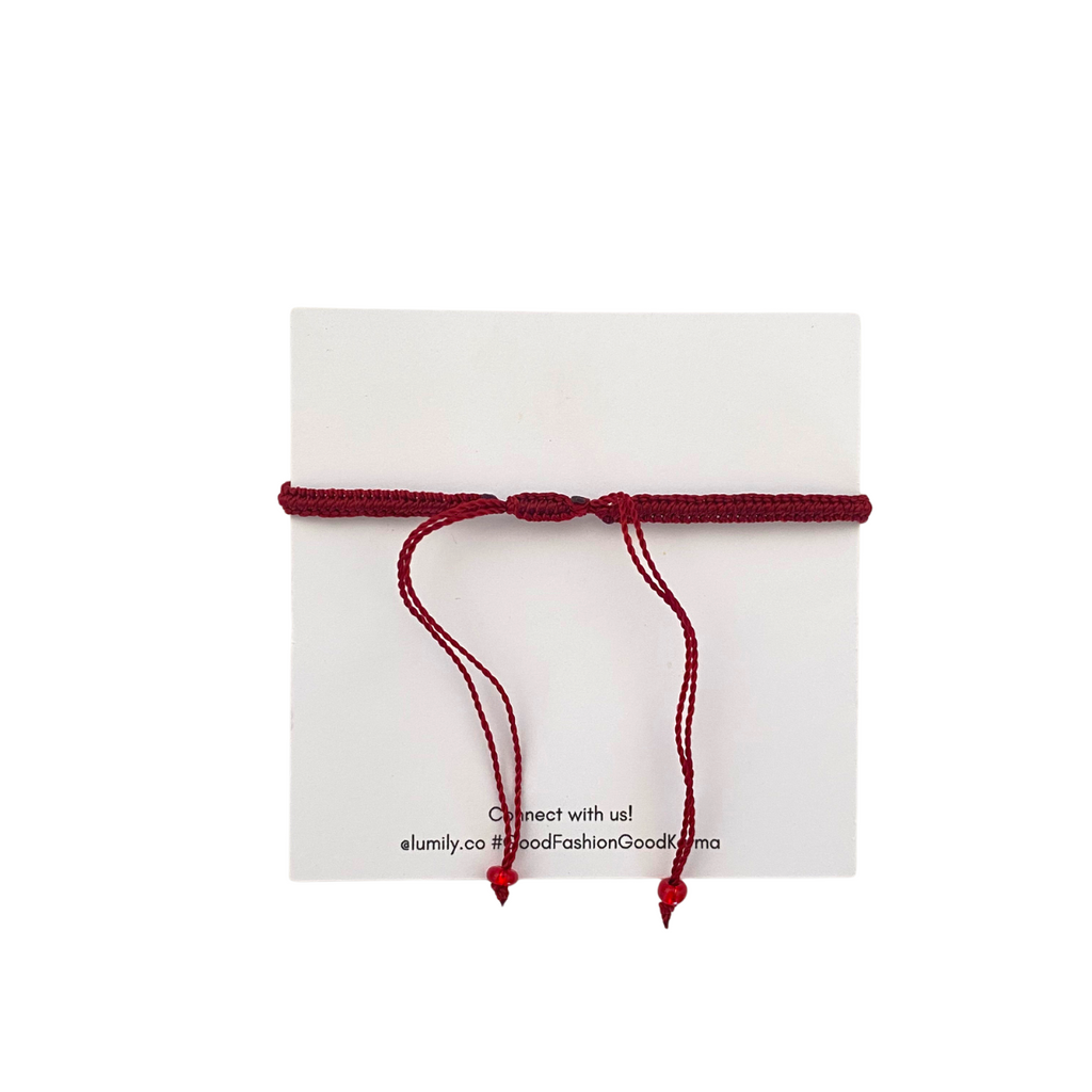 Macrame Woven Heart Wings Pull String Bracelet - Mexico