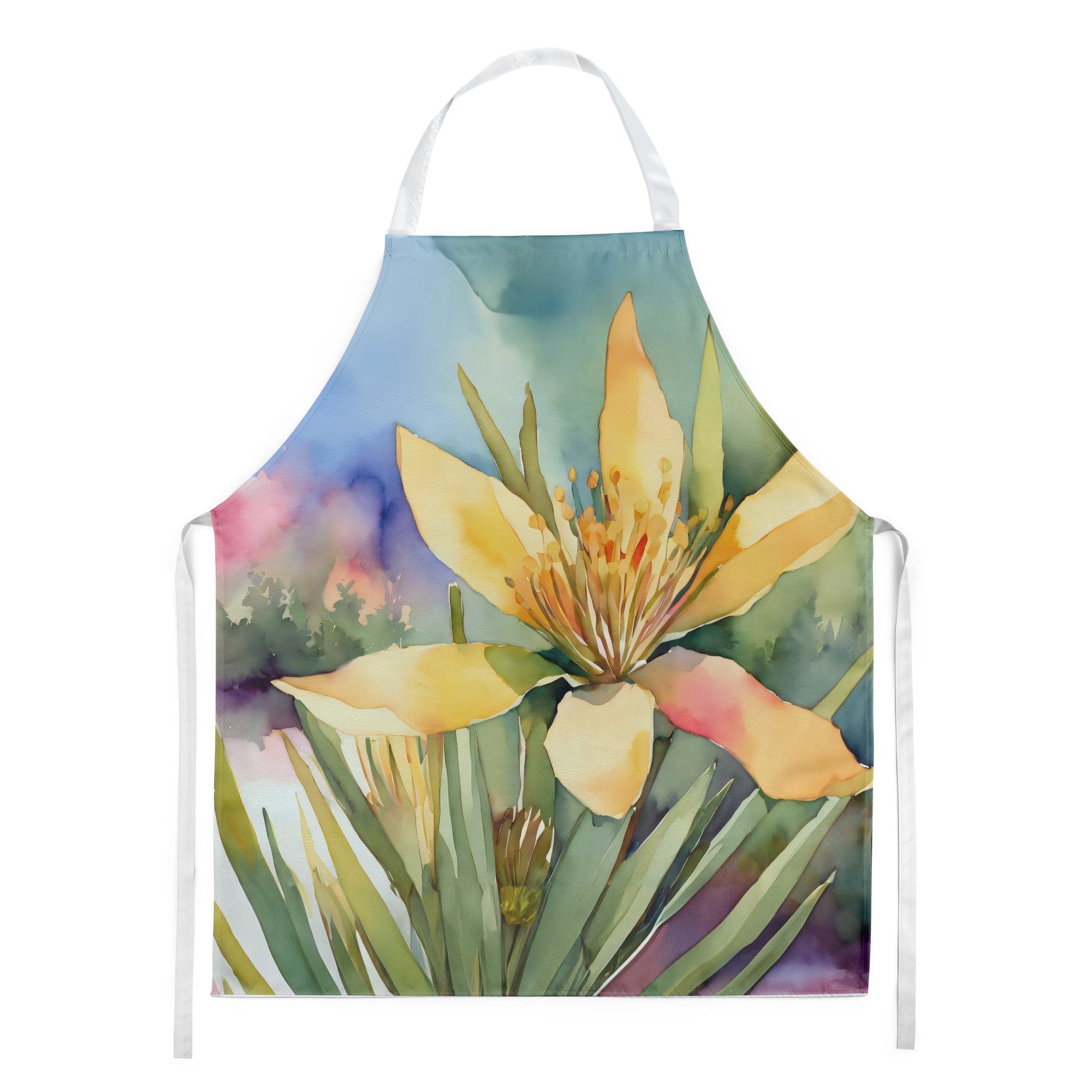 New Mexico Yucca Flower in Watercolor Apron – Artist-Designed Kitchen, BBQ & Craft Apron DAC1689APRON