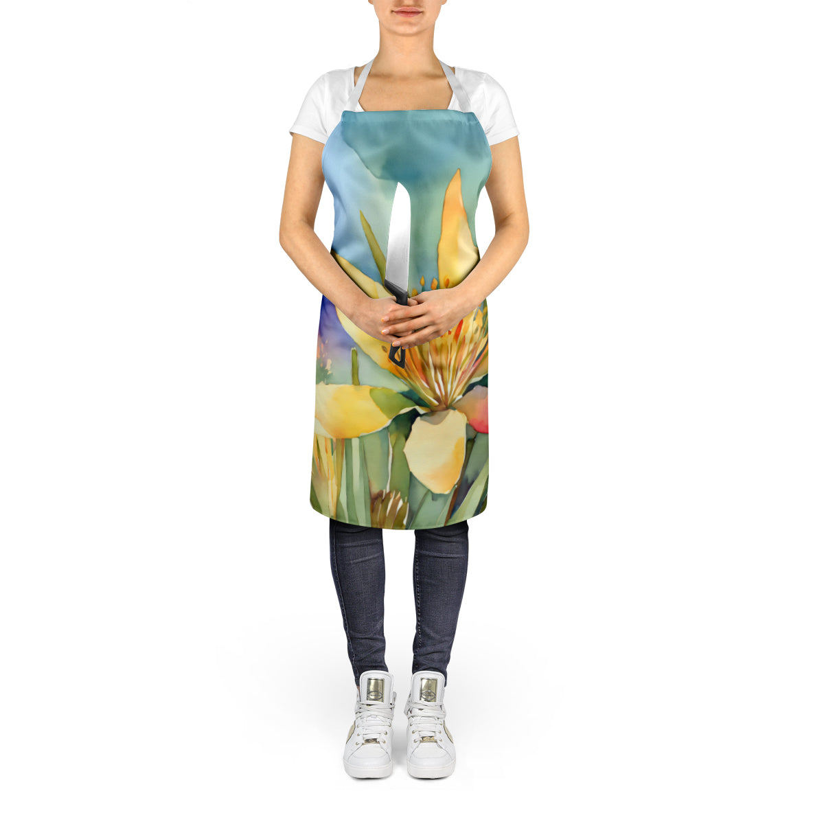 New Mexico Yucca Flower in Watercolor Apron – Artist-Designed Kitchen, BBQ & Craft Apron DAC1689APRON
