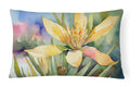 New Mexico Yucca Flower in Watercolor Fabric Decorative Pillow DAC1689PW1216