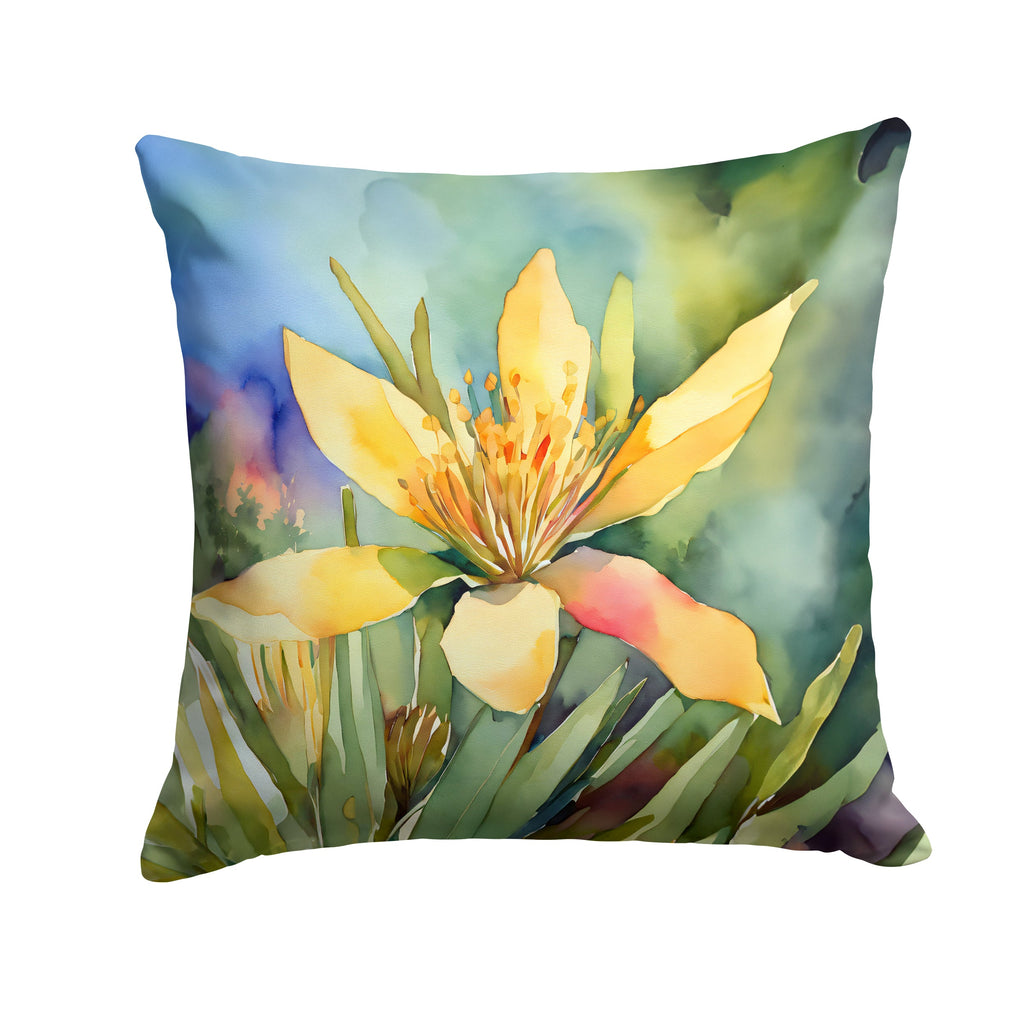 New Mexico Yucca Flower in Watercolor Throw Pillow DAC1689PW1818