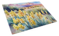 New Mexico Yucca Flower in Watercolor Cutting Board Tempered Glass Kitchen Surface, Heat Resistant Chopping with Non-Slip Feet,Food Prep & Serving