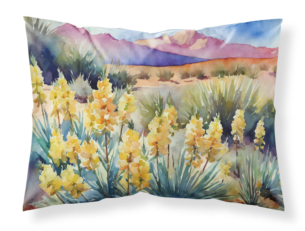 New Mexico Yucca Flower in Watercolor Fabric Standard Pillowcase – Artistic Decorative Front, White Back DAC1690PILLOWCASE