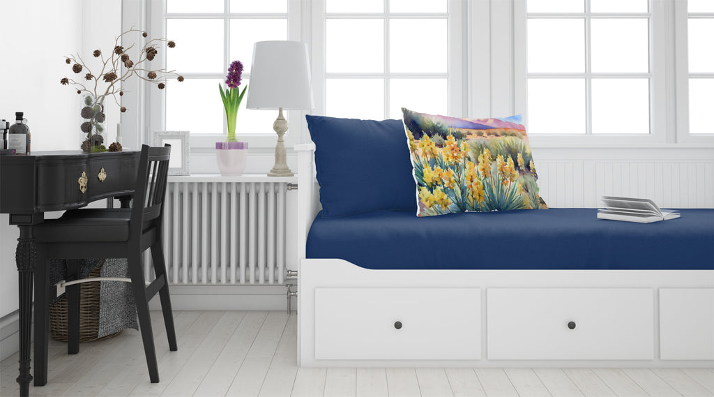 New Mexico Yucca Flower in Watercolor Fabric Standard Pillowcase – Artistic Decorative Front, White Back DAC1690PILLOWCASE