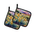New Mexico Yucca Flower in Watercolor Pair of Pot Holders DAC1690PTHD