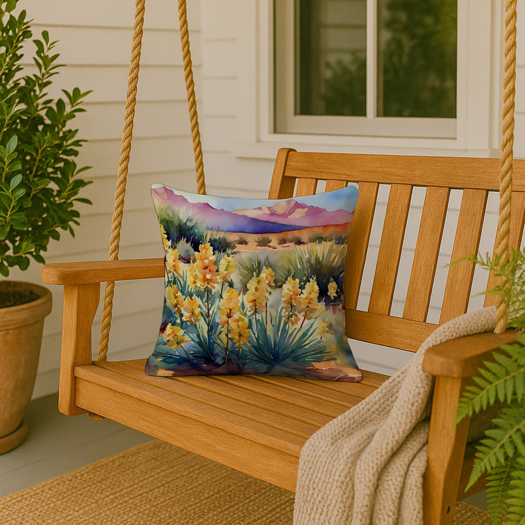 New Mexico Yucca Flower in Watercolor Throw Pillow DAC1690PW1818