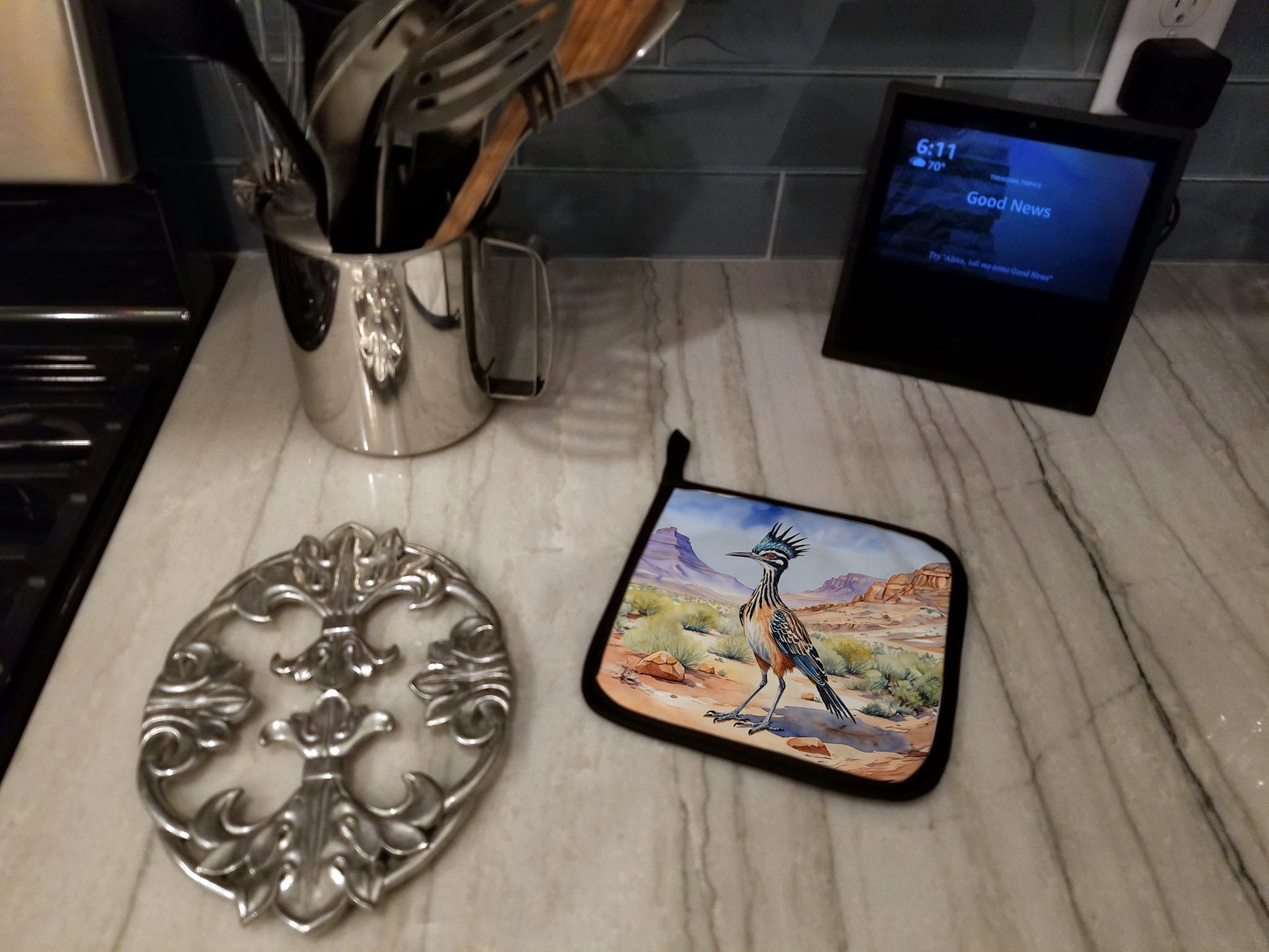 New Mexico Greater Roadrunner Pot Holders - Set of 2 Decorative Kitchen Helpers | Made in the USA