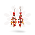 Luzy Seed Bead Crystal Dangly Earrings - Guatemala