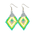 Lily Seed Bead Diamond Earrings - Guatemala