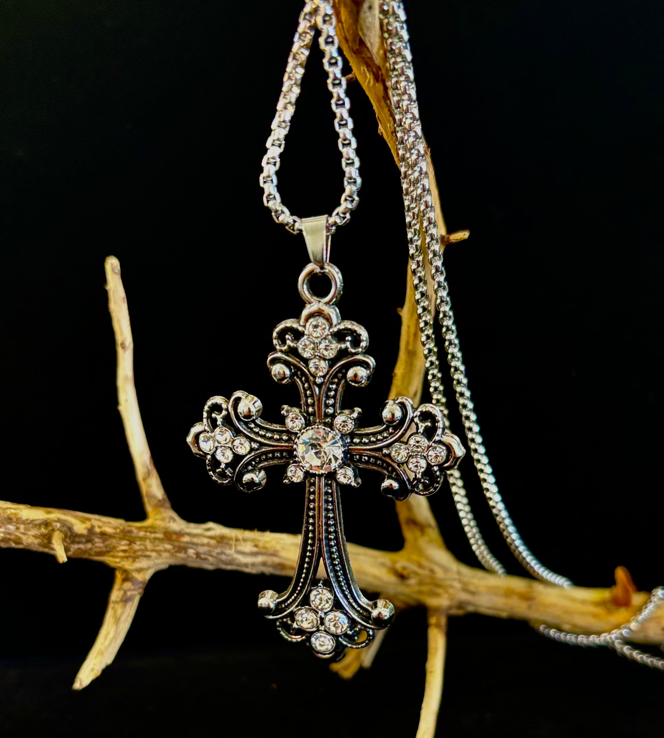 Our Lady of Guadalupe Vintage Cross Necklace — Silver Tone Catholic Pendant — Inspired by Puerto Vallarta Mexico — Sacred Protection Jewelry