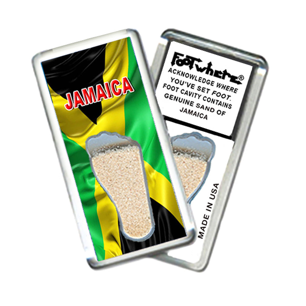 Jamaica FootWhere® Souvenir Magnet. 72 pieces/6 assorted styles.