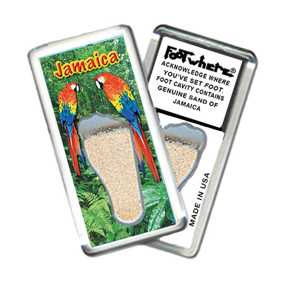 Jamaica FootWhere® Souvenir Magnet. 72 pieces/6 assorted styles.