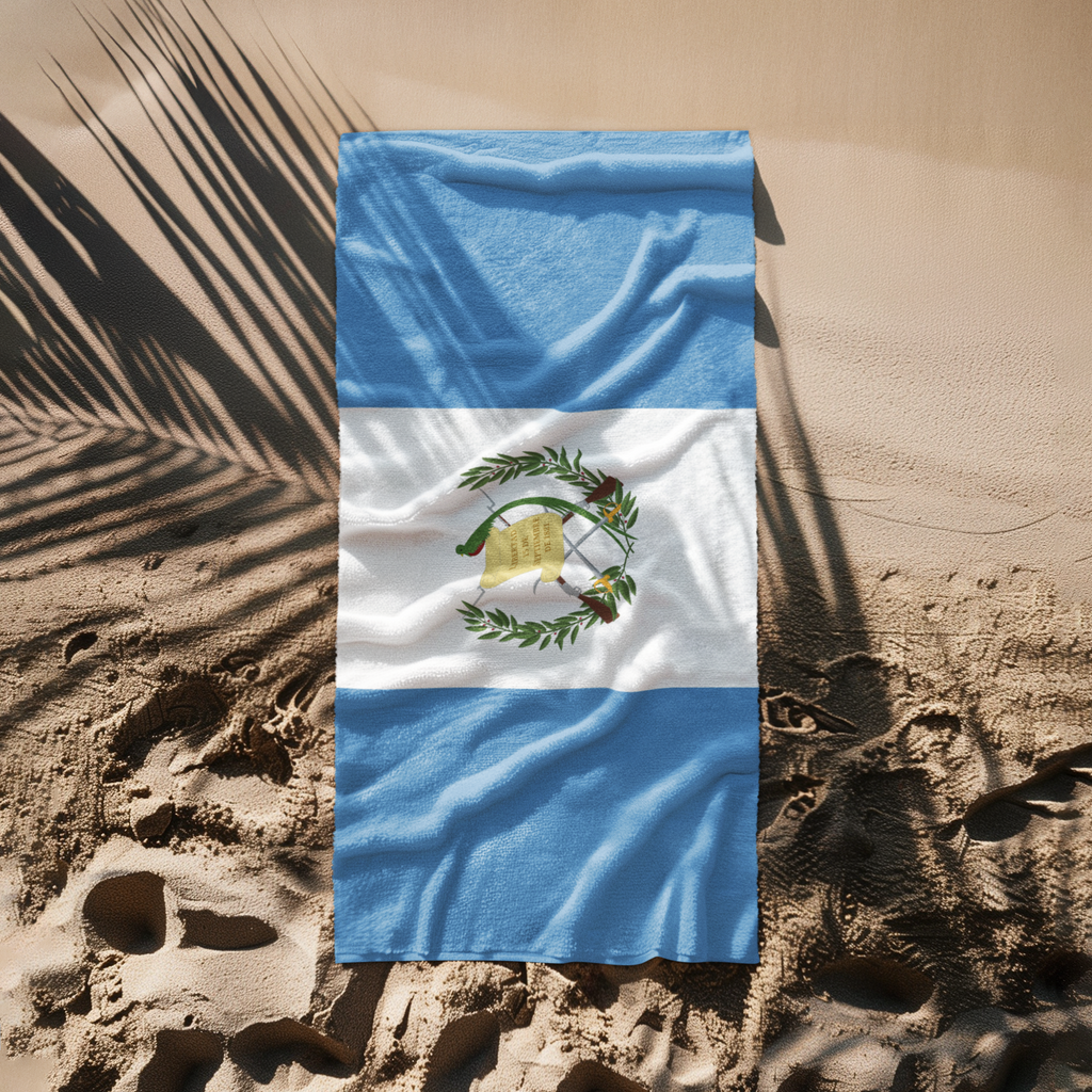 Guatemala Flag Beach Towel | Quality & Long Lasting - 2 Sizes | Guatemalan Pride | Gift for Guatemalans