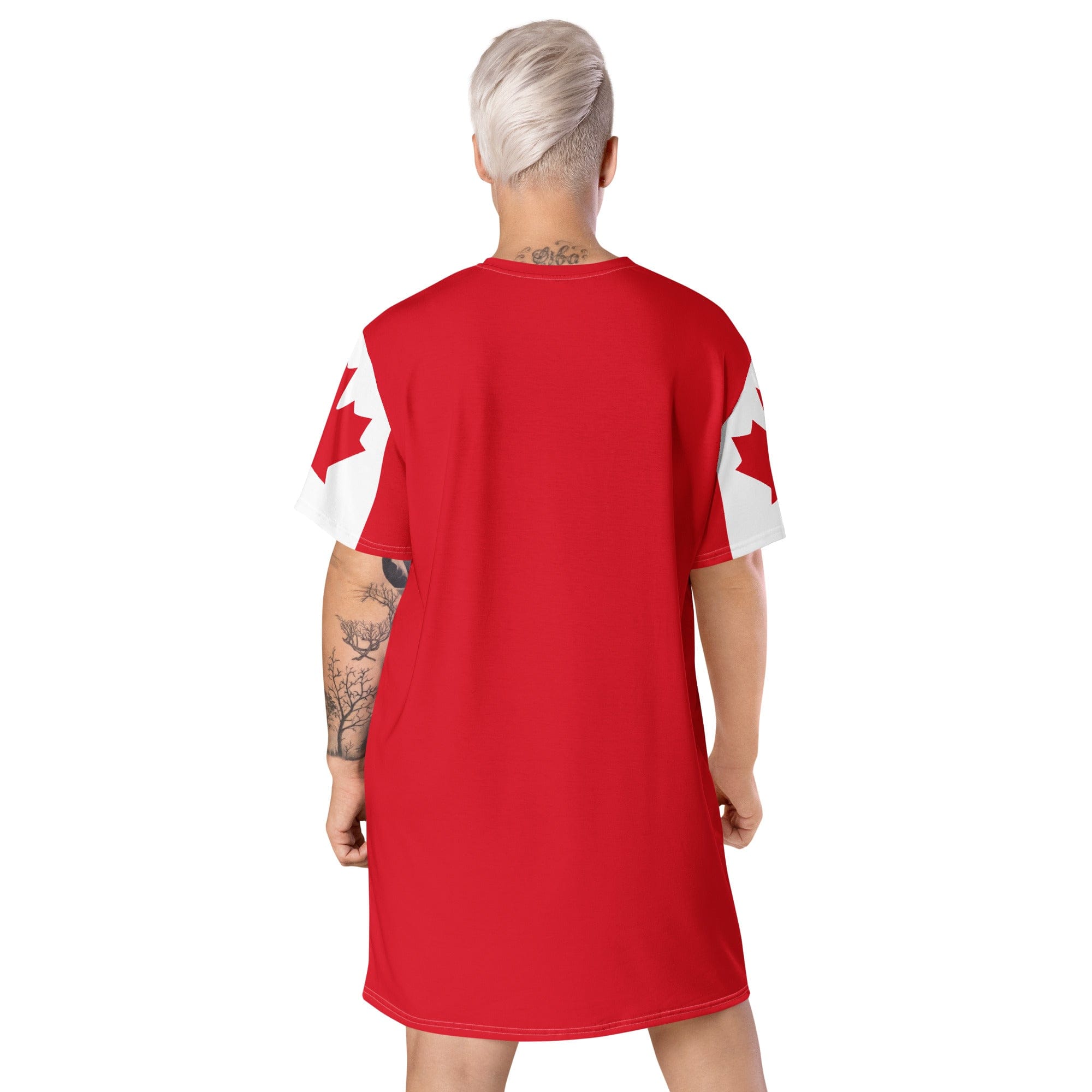 Oh Canada T-shirt Dress | Canadian Flag Dress | Canadian Flag Sleeves