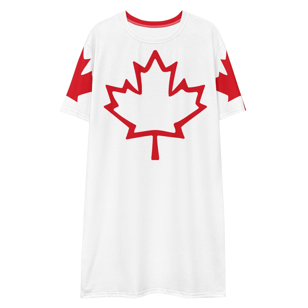 Oh Canada T-shirt Dress | Canadian Flag Dress | Canadian Flag Sleeves