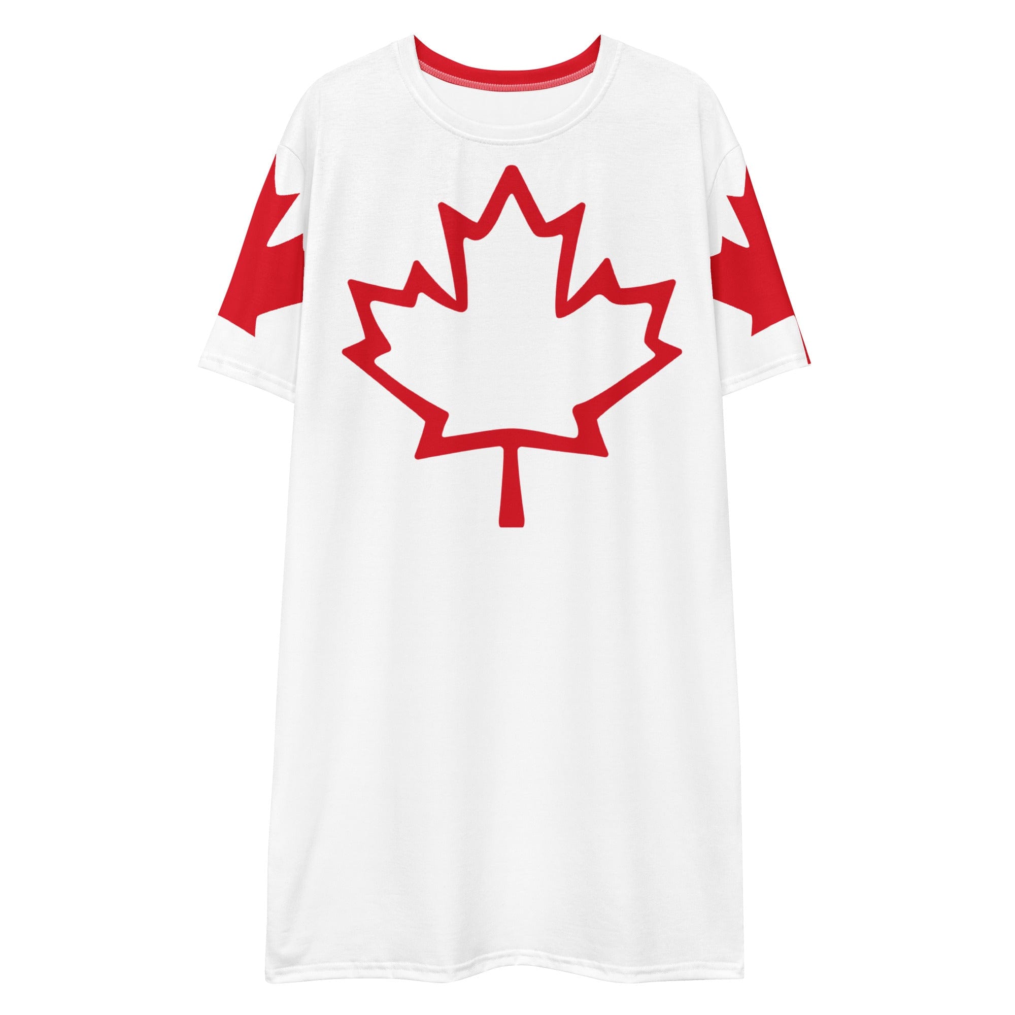 Oh Canada T-shirt Dress | Canadian Flag Dress | Canadian Flag Sleeves
