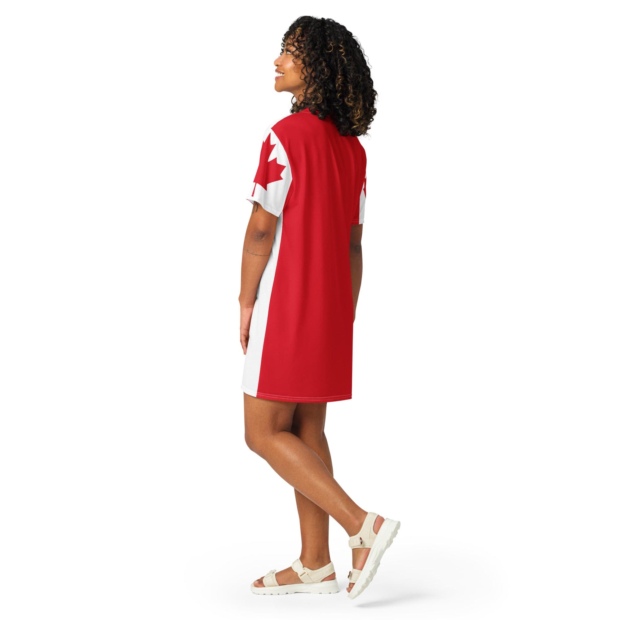 Oh Canada T-shirt Dress | Canadian Flag Dress | Canadian Flag Sleeves