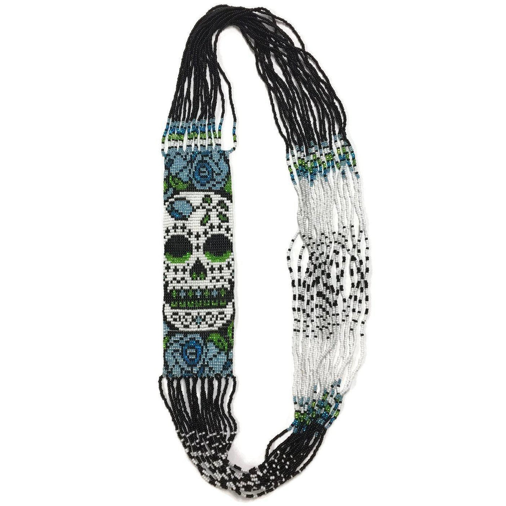 Sugar Skull | Catrina Seed Bead Handcrafted Slip on Necklace - Guatemala